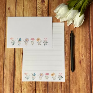 Set da scrittura A5 Wildflower, posta ordinaria, Happy Post, Penpal, cancelleria personalizzata, set di lettere, set da scrittura A5, buste, carta per appunti