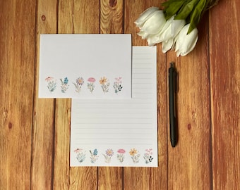 Wildflower A5 Writing Set, Snail Mail, Happy Post, Penpal, Custom Stationery, Letter Set, A5 Writing Set Enveloppes, Note Paper