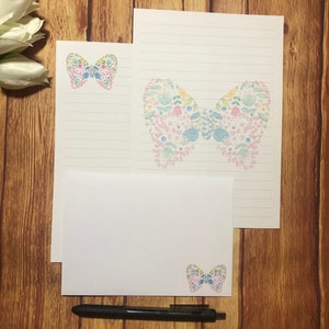 Juego de escritura con diseño de mariposas y flores, tamaño A5, para correo postal, Happy Post, para amigos por correspondencia, papelería personalizada, juego de cartas, papel y sobres para escribir tamaño A5, papel para notas