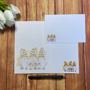 Bee Gonk Friends A5 Set da scrittura, posta ordinaria, Happy Post, Penpal, cancelleria personalizzata, set di lettere, carta da scrittura e buste A5, carta per appunti