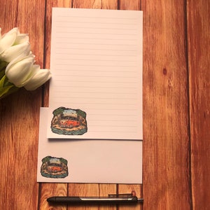 Kleurrijke A5-schrijfset voor campers, slakkenpost, Happy Post, penvriendje, briefpapier op maat, brievenset, briefpapier en enveloppen A5, notitiepapier
