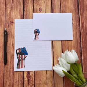 Juego de escritura America Hand A5, correo postal, Happy Post, amigo por correspondencia, papelería personalizada, juego de cartas, sobres para juego de escritura A5, papel para notas