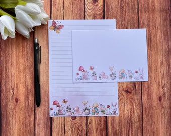 Rabbit Garden A5 Writing Set, Snail Mail, Happy Post, Penpal, Custom Stationery, Letter Set, A5 Writing Paper and Envelopes, Note Paper