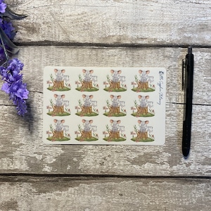 Adesivi per posta Mouse Happy, posta ordinaria, decorazioni per buste, artigianato, carta da lettere, amico di penna, carta per appunti, cancelleria, adesivi per planner