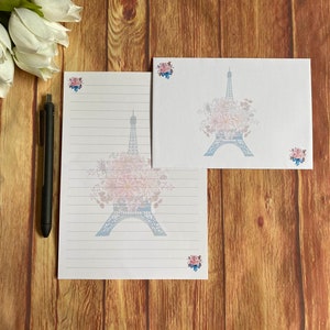 Juego de escritura Floral Paris A5, correo postal, Happy Post, amigo por correspondencia, papelería personalizada, juego de cartas, sobres para juego de escritura A5, papel para notas