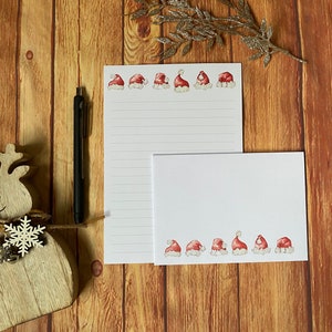 Juego de escritura con gorros navideños, tamaño A5, correo postal, Happy Post, amigo por correspondencia, papelería personalizada, juego de cartas, papel y sobres para escribir, tamaño A5, papel para notas