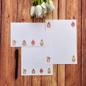 A5-schrijfset knuffelbeertjes, slakkenpost, Happy Post, penvriendje, briefpapier op maat, brievenset, briefpapier en enveloppen A5, notitiepapier