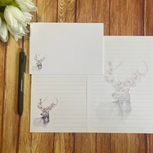 Juego de escritura A5 de ciervo, correo postal, Happy Post, amigo por correspondencia, papelería personalizada, juego de cartas, sobres para juego de escritura A5, papel para notas