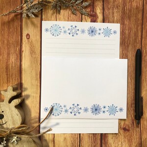 A5-schrijfset sneeuwvlokken, slakkenpost, Happy Post, penvriendje, briefpapier op maat, brievenset, briefpapier en enveloppen A5, notitiepapier