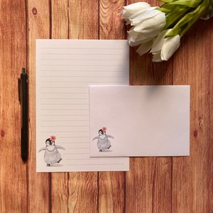 Juego de escritura Penguin A5, correo postal, Happy Post, amigo por correspondencia, papelería personalizada, juego de cartas, papel y sobres para escribir A5, papel para notas