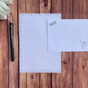 Boo! Border A5 Set da scrittura, posta ordinaria, Happy Post, Penpal, cancelleria personalizzata, set di lettere, set da scrittura A5 Buste, carta per appunti, Halloween
