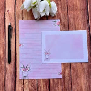 Set da scrittura Bunny Head A5, posta ordinaria, Happy Post, Penpal, cancelleria personalizzata, set di lettere, carta da scrittura e buste A5, carta per appunti