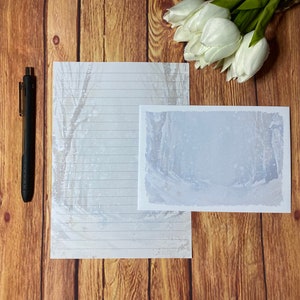 Snowy Walk A5 Writing Set, posta ordinaria, Happy Post, Penpal, cancelleria personalizzata, set di lettere, carta da lettere e buste A5, carta per appunti