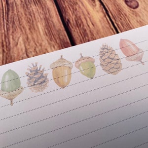 Autumnal Acorn A5 Writing Set, Snail Mail, Happy Post, Penpal, Custom Stationery, Letter Set, A5 Writing Paper and Envelopes, Note Paper image 3