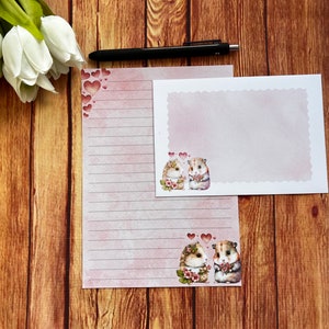 Precioso juego de escritura A5 con conejillos de indias, correo postal, Happy Post, amigo por correspondencia, papelería personalizada, juego de cartas, sobres para juego de escritura A5, papel para notas