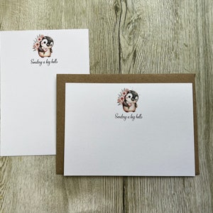 Tarjetas de notas personalizadas de pingüino tamaño A6, juego de 10, sobres, juego de regalo, juego de escritura, papelería personalizada, juego de cartas, papel para notas, tarjeta de agradecimiento