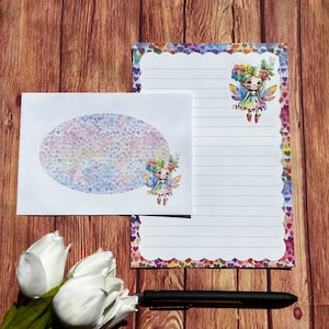 Set da scrittura Rainbow Fairy A5, posta ordinaria, Happy Post, Penpal, cancelleria personalizzata, set di lettere, carta da scrittura e buste A5, carta per appunti