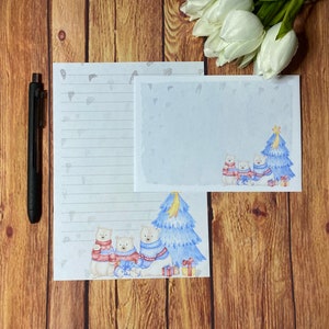 Polar Bears A5-schrijfset, slakkenpost, Happy Post, penvriendje, aangepast briefpapier, brievenset, briefpapier en enveloppen A5, notitiepapier