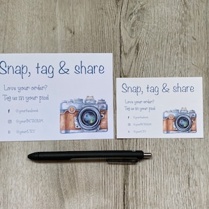 Retro Brown Kamera-Snap, Tag und Anteil-Karten, 25, kleine Geschäftsausstattung, anpassbar, Visitenkarten, Verpackungseinsätze