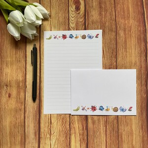 Hermoso juego de escritura A5 con insectos, correo postal, Happy Post, amigo por correspondencia, papelería personalizada, juego de cartas, sobres para juego de escritura A5, papel para notas