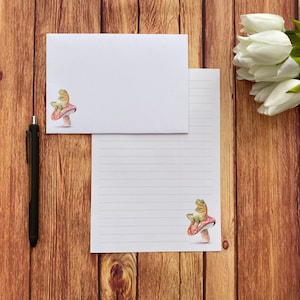 Juego de escritura Frog A5, correo postal, Happy Post, amigo por correspondencia, papelería personalizada, juego de cartas, sobres para juego de escritura A5, papel para notas