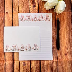 Juego de escritura "Conejos con sombreros" (A5), correo postal, correo postal, amigo por correspondencia, papelería personalizada, juego de cartas, papel y sobres para escribir (A5), papel para notas
