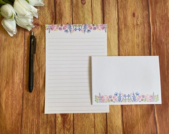 beautiful paper for writing Pretty Wildflower A5 Writing Set, Snail Mail, Happy Post, Penpal, Custom Stationery, Letter Set, A5 Writing Set Envelopes, Note Paper