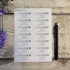 Adresstickers maanstanden, envelop, postzegel, retouradres, briefpapier, penvriend, notitiepapier, briefpapier, plannerstickers