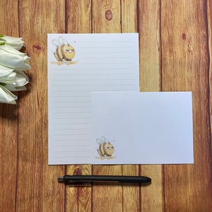 Juego de escritura Bee Happy A5, correo postal, Happy Post, amigo por correspondencia, papelería personalizada, juego de cartas, papel y sobres para escribir A5, papel para notas