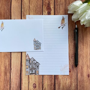 Witch's House A5-schrijfset, schrijfset, penvriend, briefpapier op maat, brievenset, A5-schrijfset enveloppen, notitiepapier, Halloween