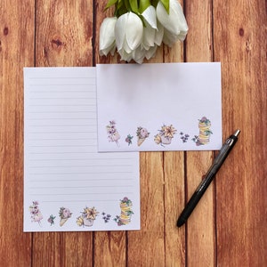 Juego de escritura A5 de helados y pasteles, correo postal, Happy Post, amigo por correspondencia, papelería personalizada, juego de cartas, sobres para juego de escritura A5, papel para notas