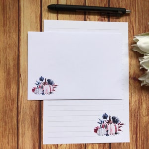 Juego de escritura A5 con calabaza rosa para Halloween, juego de escritura, amigo por correspondencia, papelería personalizada, juego de cartas, papel y sobres para escribir A5, papel para notas