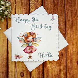 Carte d'anniversaire personnalisée de tous les noms ou âges de fée, famille, ami, fille, maman, soeur, occasion spéciale, personnalisé, carte de voeux