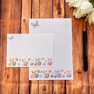 Juego de escritura de Pascua de crochet A5, correo postal, correo postal, amigo por correspondencia, papelería personalizada, juego de cartas, papel y sobres A5 para escribir, papel para notas