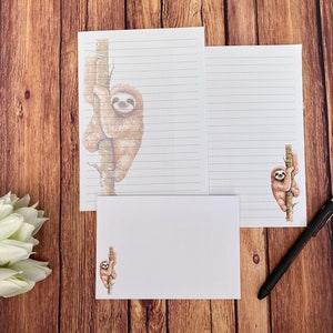 Set da scrittura A5 Sloth, posta ordinaria, Happy Post, Penpal, cancelleria personalizzata, set di lettere, carta da scrittura e buste A5, carta per appunti