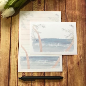 Juego de escritura A5 para playa, correo postal, Happy Post, amigo por correspondencia, papelería personalizada, juego de cartas, papel y sobres para escribir A5, papel para notas