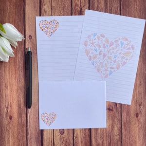 Juego de escritura A5 con forma de corazón otoñal, juego de escritura, amigo por correspondencia, papelería personalizada, juego de cartas, papel y sobres para escribir A5, papel para notas, Halloween