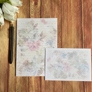 Juego de escritura A5 con flores de colores, correo postal, Happy Post, amigo por correspondencia, papelería personalizada, juego de cartas, papel y sobres para escribir A5, papel para notas