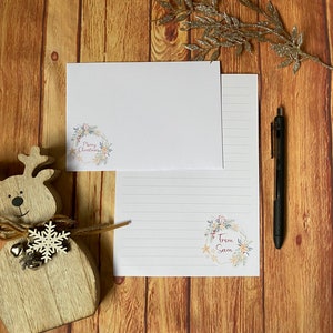 Juego de escritura A5 con corona personalizada, juego de escritura, amigo por correspondencia, papelería personalizada, juego de cartas, papel y sobres para escribir A5, papel para notas