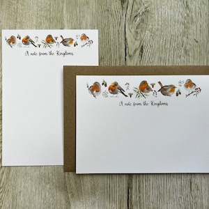 Tarjetas de notas personalizadas de Row of Robins A6, juego de 10, sobres, juego de regalo, juego de escritura, papelería personalizada, juego de cartas, papel para notas, agradecimiento