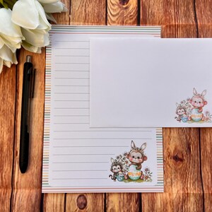Set da scrittura A5 con scimmie pasquali, posta ordinaria, posta felice, amico di penna, cancelleria personalizzata, set di lettere, carta da scrittura e buste A5, carta per appunti