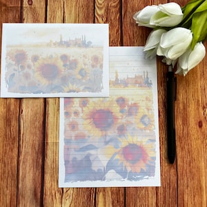 Juego de escritura A5 Sunflower Field, correo postal, Happy Post, amigo por correspondencia, papelería personalizada, juego de cartas, sobres para juego de escritura A5, papel para notas
