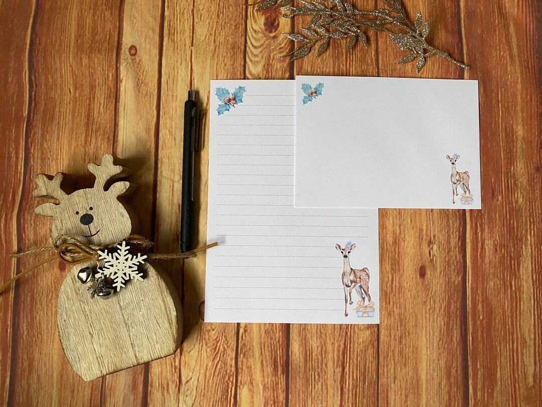 Winter Deer A5 Writing Set, Snail Mail, Happy Post, Penpal, Custom ...