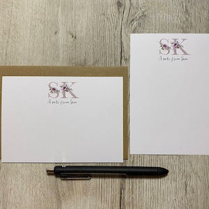 Personalisierte rosa Initialen A6 Karte, 10er-Set, Umschläge, Geschenkset, Schreibset Benutzerdefiniertes Briefpapier Briefset Hinweispapier Dankeskarte