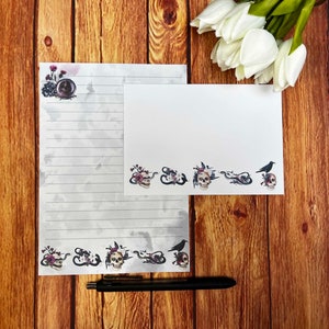 Juego de escritura A5 con calaveras y serpientes, correo postal, Happy Post, amigo por correspondencia, juego de cartas, papel y sobres para escribir A5, papel para notas, juego de papelería