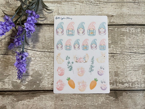 Mädchen Ostern Sticker Set – 2 Bögen (180x110 Mm), Frühlingsmotive, Für Journal, Planer & DIY