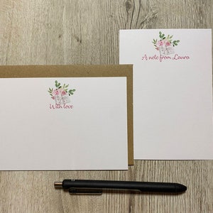 Personalisierte Blumenumschlag A6 Grußkarten 10er Set, Umschläge, Geschenkset, Schreibset, benutzerdefiniertes Briefpapier, Briefset, Briefpapier, danke