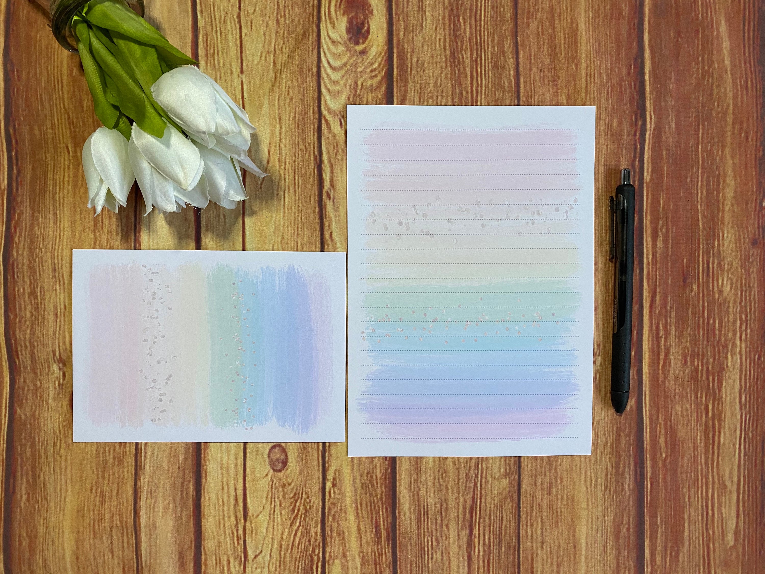 Rainbow Swash A5 Briefpapier Set, Snail Mail, Happy Post, Penpal, Custom Briefpapier, Brief Set, A5 Briefpapier und Umschläge, Notizpapier