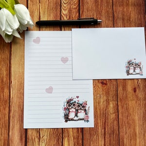 Juego de escritura Lovely Owls A5, correo postal, Happy Post, amigo por correspondencia, papelería personalizada, juego de cartas, papel y sobres para escribir A5, papel para notas
