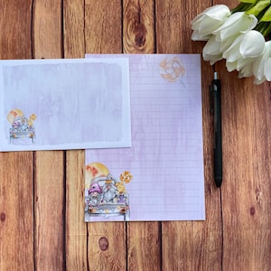 Juego de escritura Gonk Moon Truck A5, juego de escritura, amigo por correspondencia, papelería personalizada, juego de cartas, sobres para juego de escritura A5, papel para notas, Halloween